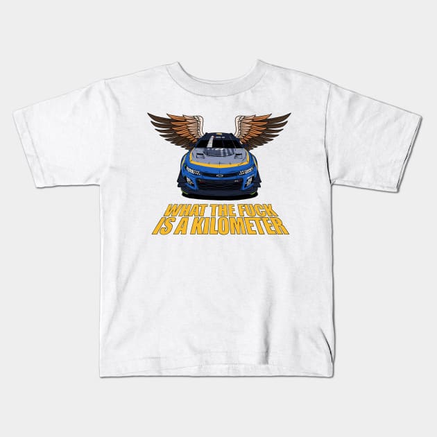 Nascar Camaro WTF is a kilometer ?! Kids T-Shirt by Camille De Bastiani